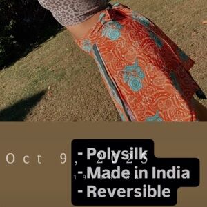 Blue and Orange Patterned multi-size Wrap Skirt